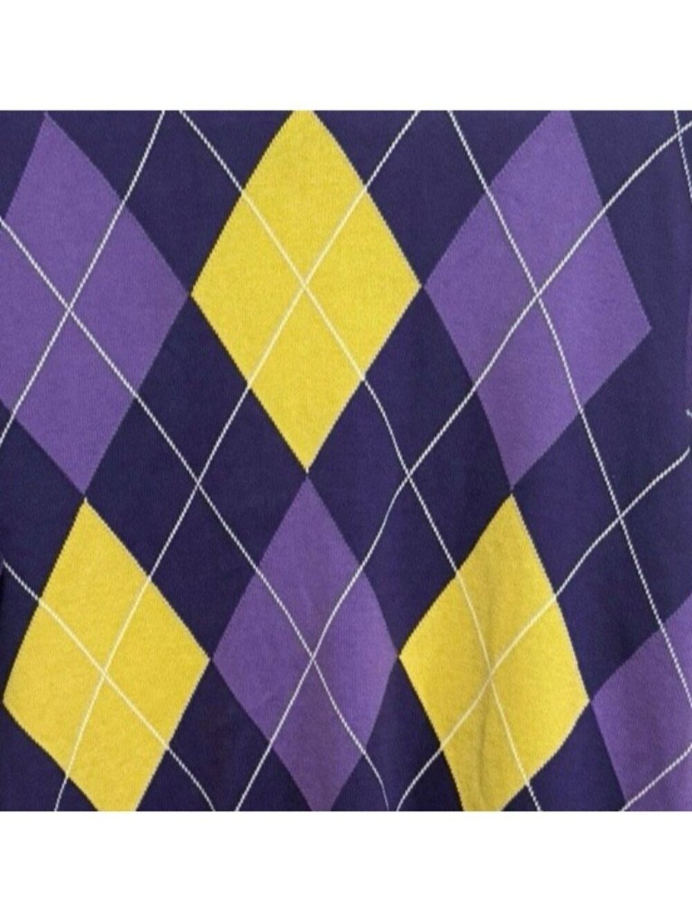 NWT Club Room Argyle Sweater Men's Size XL Purple Yellow Y2K Old Money Preppy - Picture 2 of 6